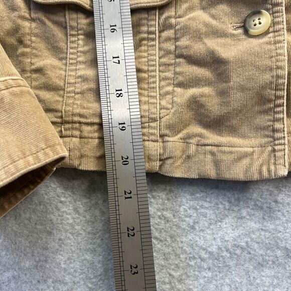Villager Womens Corduroy Jacket 12 Beige Stretch Button Front Classic Retro Y2K - Picture 9 of 12